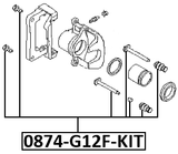 0874-G12F-KIT - FRONT CALIPER SLIDE PIN KIT