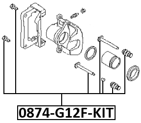 0874-G12F-KIT - FRONT CALIPER SLIDE PIN KIT