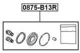 0875-B13R - REAR BRAKE CALIPER REPAIR KIT (SET FOR TWO SIDES)