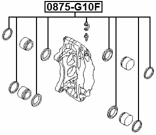 0875-G10F - FRONT BRAKE CALIPER REPAIR KIT (SET FOR TWO SIDES)