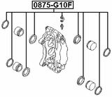 0875-G10F - FRONT BRAKE CALIPER REPAIR KIT (SET FOR TWO SIDES)