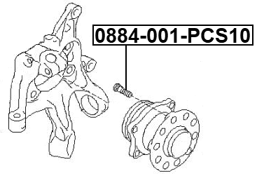 0884-001-PCS10 - WHEEL STUD PCS 10