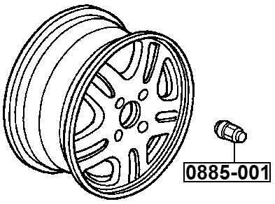 0885-001 - WHEEL NUT M12X1.25 L25.4