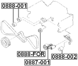 0888-002 - PULLEY IDLER TIMING BELT
