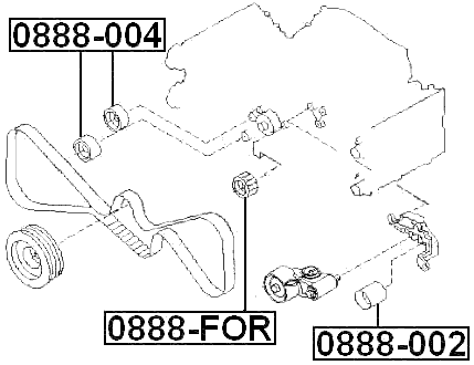 0888-FOR - PULLEY IDLER TIMING BELT
