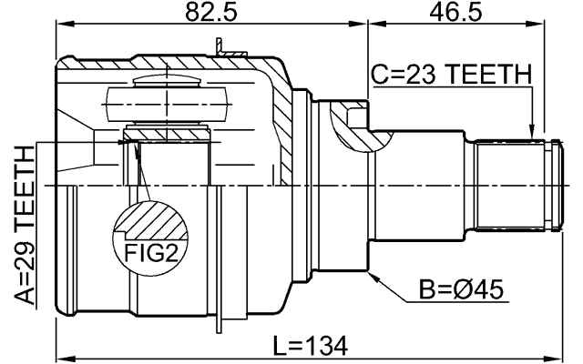 0911-M412 - INNER CV JOINT 29X45X23