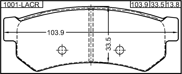 1001-LACR - PAD KIT, DISC BRAKE, REAR (WITH ANTI SQUEAL SHIM)