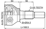 1010-C140 - OUTER CV JOINT 24X54.5X30