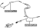 10100-CAPLH - PARKING BRAKE CABLE, LEFT