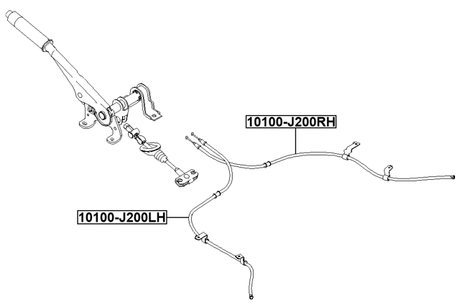 10100-J200RH - PARKING BRAKE CABLE, RIGHT
