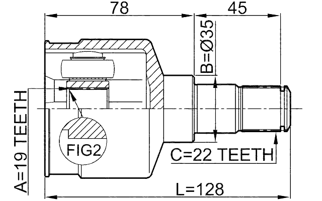 1011-AV - INNER CV JOINT 19X35X22