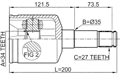 1011-CAPLH - INNER CV JOINT LEFT 34X35X27