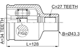 1011-CAPRH - INNER CV JOINT RIGHT 34X43.3X27