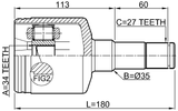 1011-CAPTLH - INNER CV JOINT LEFT 34X35X27
