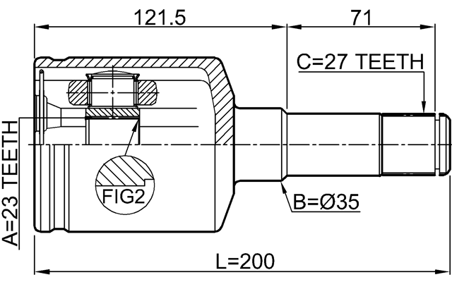 1011-EPICLH - INNER CV JOINT LEFT 23X35X27