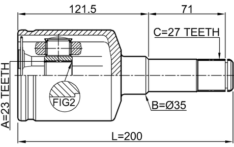 1011-EPICLH - INNER CV JOINT LEFT 23X35X27
