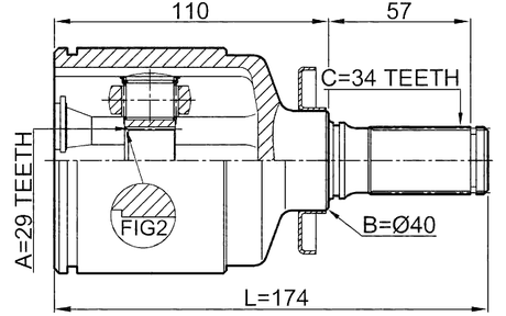 1011-EVATLH - INNER CV JOINT LEFT 29X31X34