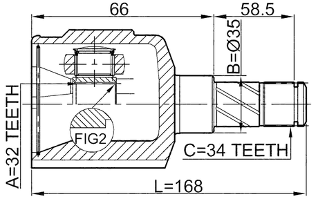 1011-EVMTLH - INNER CV JOINT LEFT 32X35X34