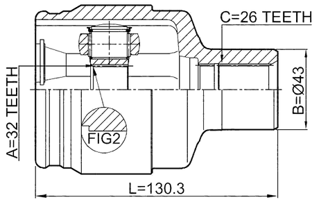 1011-EVMTRH - INNER CV JOINT RIGHT 32X43X26