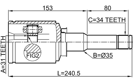 1011-J300LH - INNER CV JOINT LEFT 31X35X34