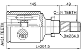 1011-J300RH - INNER CV JOINT RIGHT 31X34.9X34