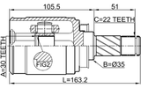 1011-T300RH - INNER CV JOINT RIGHT 30X35X22