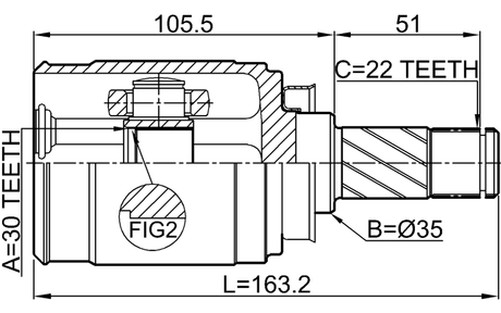 1011-T300RH - INNER CV JOINT RIGHT 30X35X22