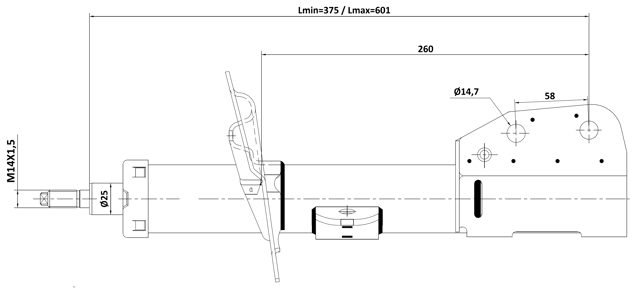 10110-002FR - SHOCK ABSORBER FRONT RIGHT GAS.TWIN TUBE