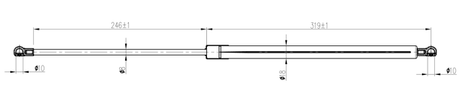 10117-002 - BOOT GAS STRUT L585/500N