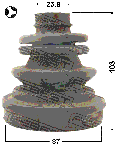 1015-J200T - BOOT INNER CV JOINT KIT 87X103X23.9