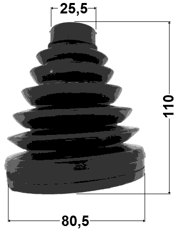 1015-J300T - BOOT INNER CV JOINT KIT 80.5X110X25.5