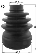 1015-T255T - BOOT INNER CV JOINT KIT 66.5X96X23.3
