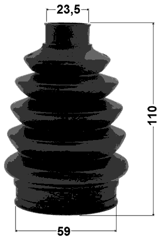 1015P-C100R - BOOT INNER CV JOINT KIT PVC 59X110X23.5