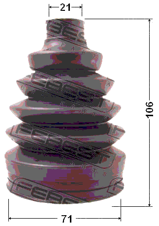 1017P-AV - BOOT OUTER CV JOINT KIT PVC 71X106X21