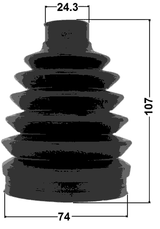 1017P-T300 - BOOT OUTER CV JOINT KIT PVC 74X107X24.3