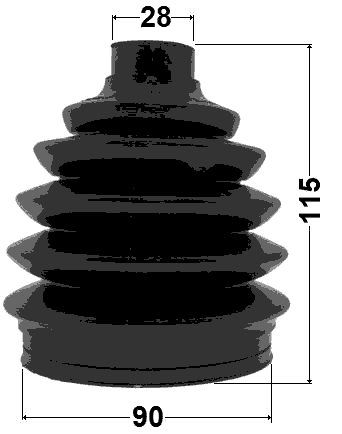 1017P-V250 - BOOT OUTER CV JOINT KIT PVC 90X115X28