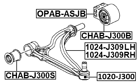 1020-J300 - BALL JOINT FRONT LOWER ARM