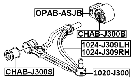 1020-J300 - BALL JOINT FRONT LOWER ARM