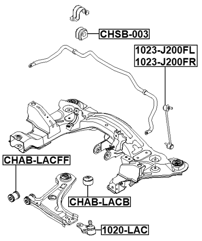 1023-J200FL - FRONT LEFT STABILIZER LINK / SWAY BAR LINK