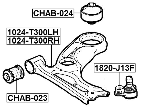 1024-T300RH - RIGHT FRONT ARM