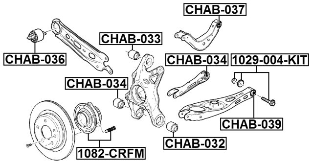 1029-004-KIT - REPAIR KIT, CAMBER ADJUSTING ECCENTRIC BOLT