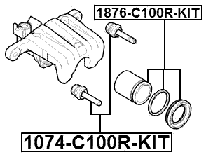 1074-C100R-KIT - REAR CALIPER SLIDE PIN KIT