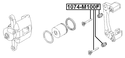 1074-M100F - FRONT CALIPER SLIDE PIN KIT