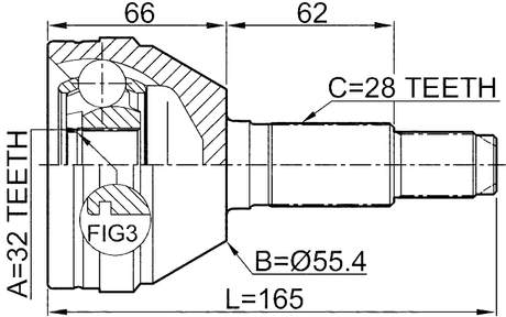1110-010 - OUTER CV JOINT 32X55.4X28
