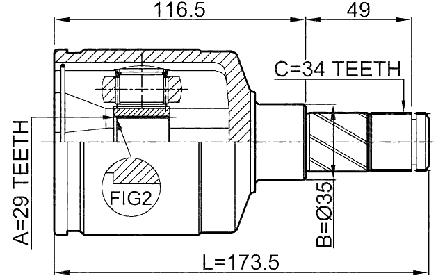 1111-ESP - INNER CV JOINT 29X35X34