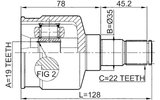 1111-SPA - INNER CV JOINT 19X35X22