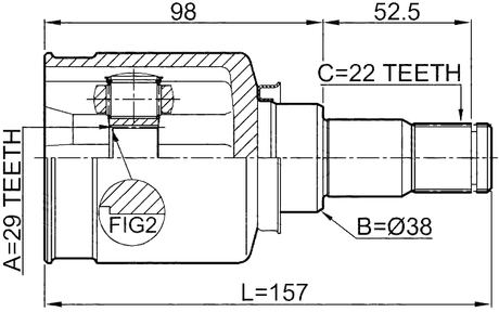 1111-T250 - INNER CV JOINT 29X38X22