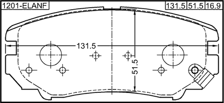 1201-ELANF - PAD KIT, DISC BRAKE, FRONT - KIT (WITH ANTI SQUEAL SHIM, WITH BRACKETS)