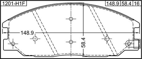1201-H1F - PAD KIT, DISC BRAKE, FRONT - KIT (WITH ANTI SQUEAL SHIM)