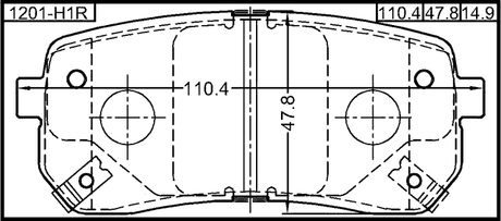 1201-H1R - PAD KIT, DISC BRAKE, REAR - KIT (WITH ANTI SQUEAL SHIM, WITH BRACKETS)